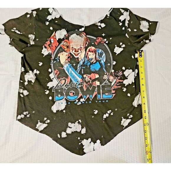 Repurposed upcycled reworked Pennywise David Bowie top OOAK medium Halloween - Picture 3 of 7